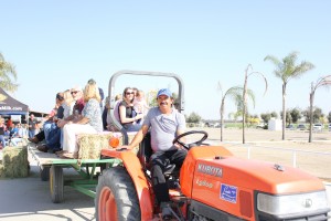 Guests enjoyed a hay ride around Curtimade Dairy.